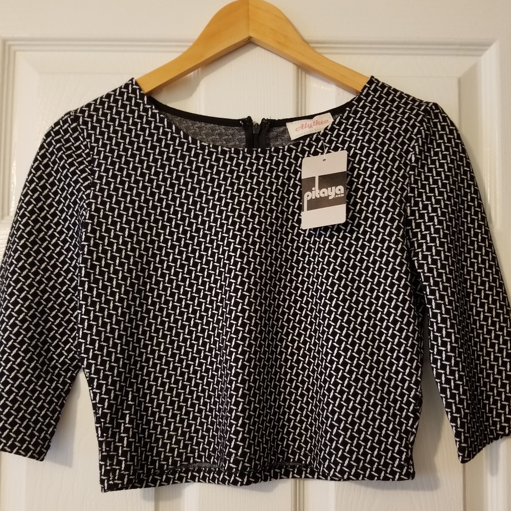 Black & White Crop Top